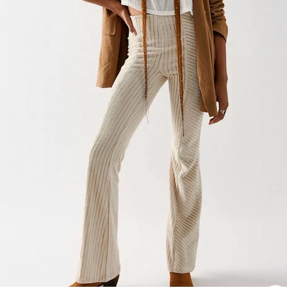 Slim Pull-On Velvet Flare Pants Free People